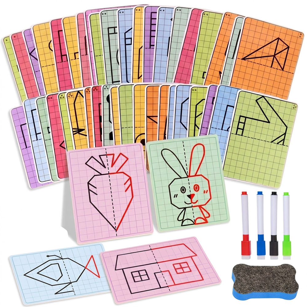 Kids Educational Workbooks - Livre de coloriage symétrique à carreaux