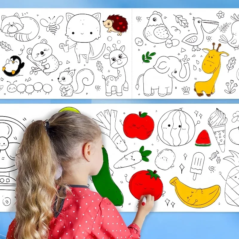 Kids Educational Workbooks - Rouleau de papier de coloriage pour