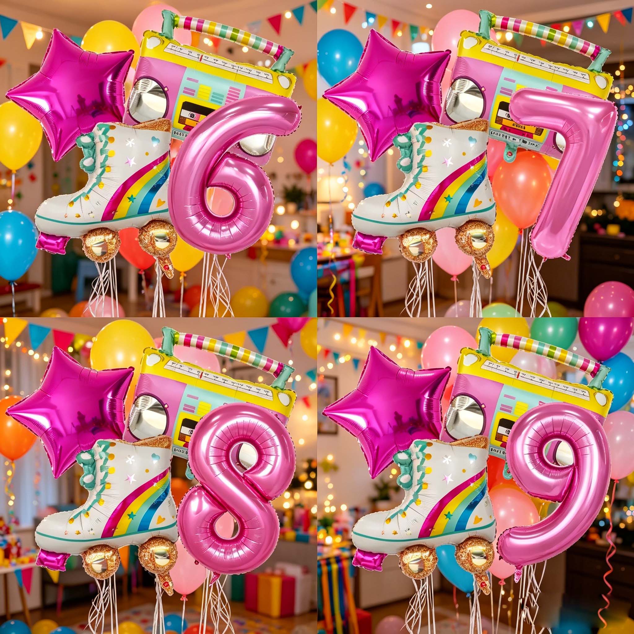Kids Education Number - Lot de 4 ballons gonflables numérotés